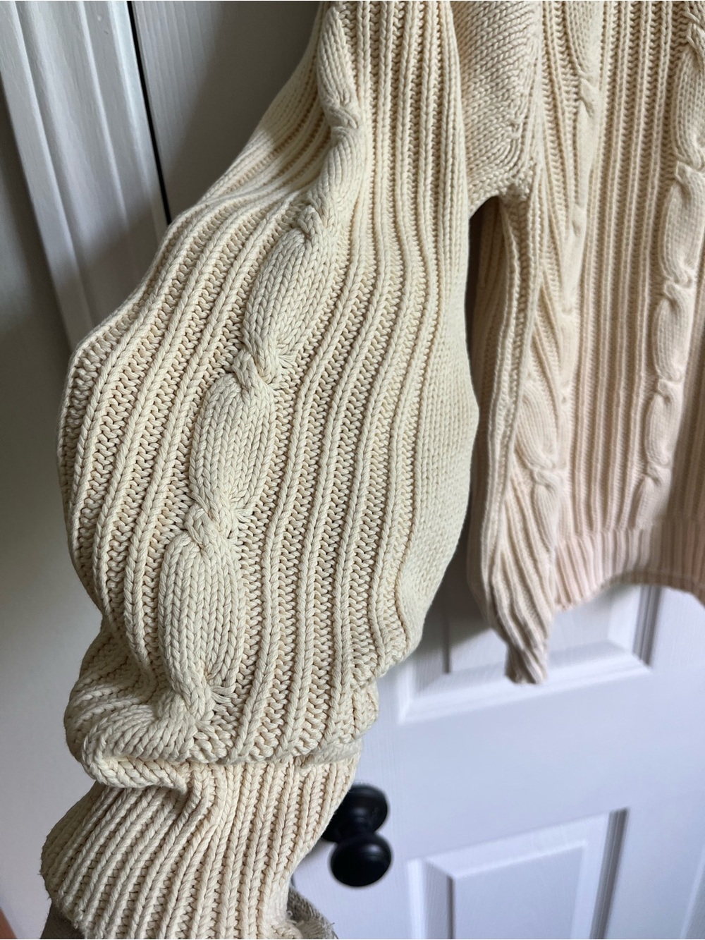 Vintage Liz Sport Liz Claiborne 100% Cotton Cable Knit Mock Neck Sweater M - Picture 8 of 13